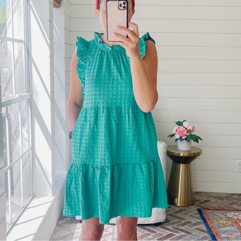 Green gingham dress